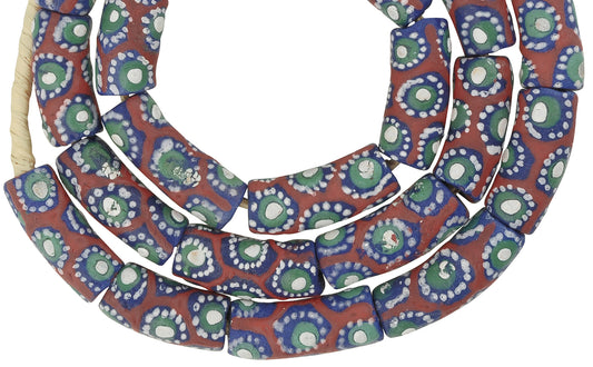 Authentic African Trade Beads - Fancy Powder Glass Krobo Beads - product focus