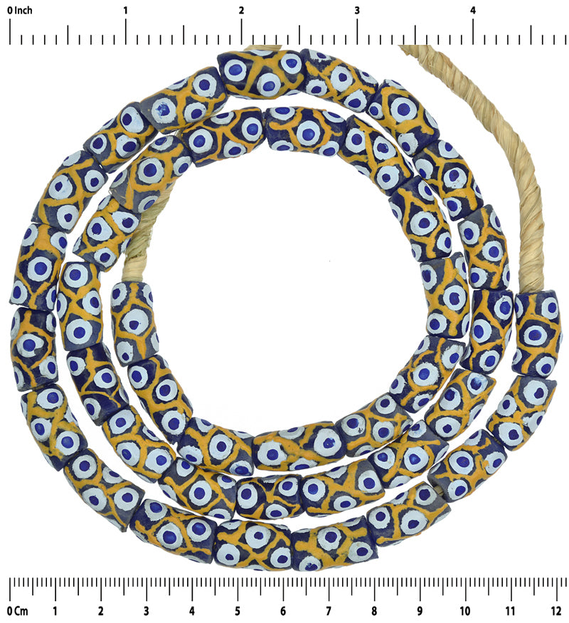 Fancy Powder Glass Beads - African Trade Beads From Ghana - close-up