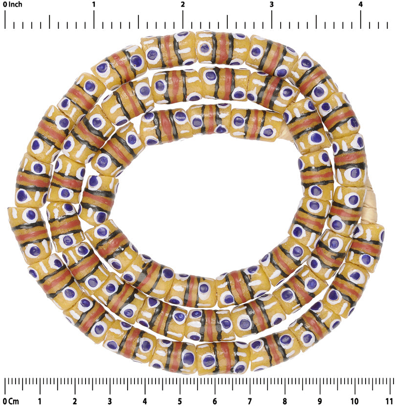Recycled Beads Powder Glass Krobo Handmade Ethnic Necklace African Trade Ghana - close-up