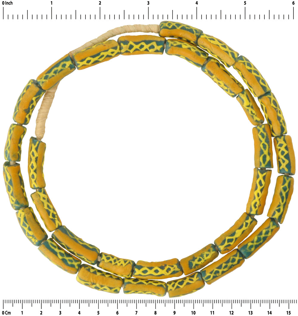 Authentic African Fancy Powder Glass Beads - Ghana Beads - close-up
