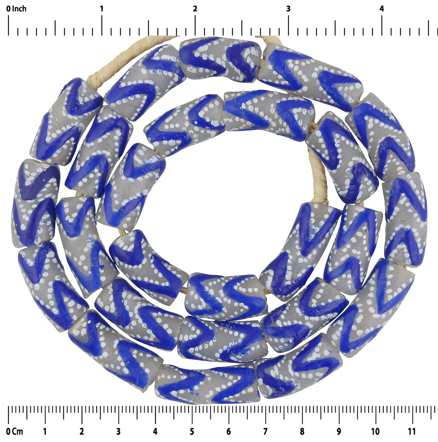 Exquisite Fancy Powder Glass Beads - Handcrafted Ghanaian Artistry - zoomed-in detail