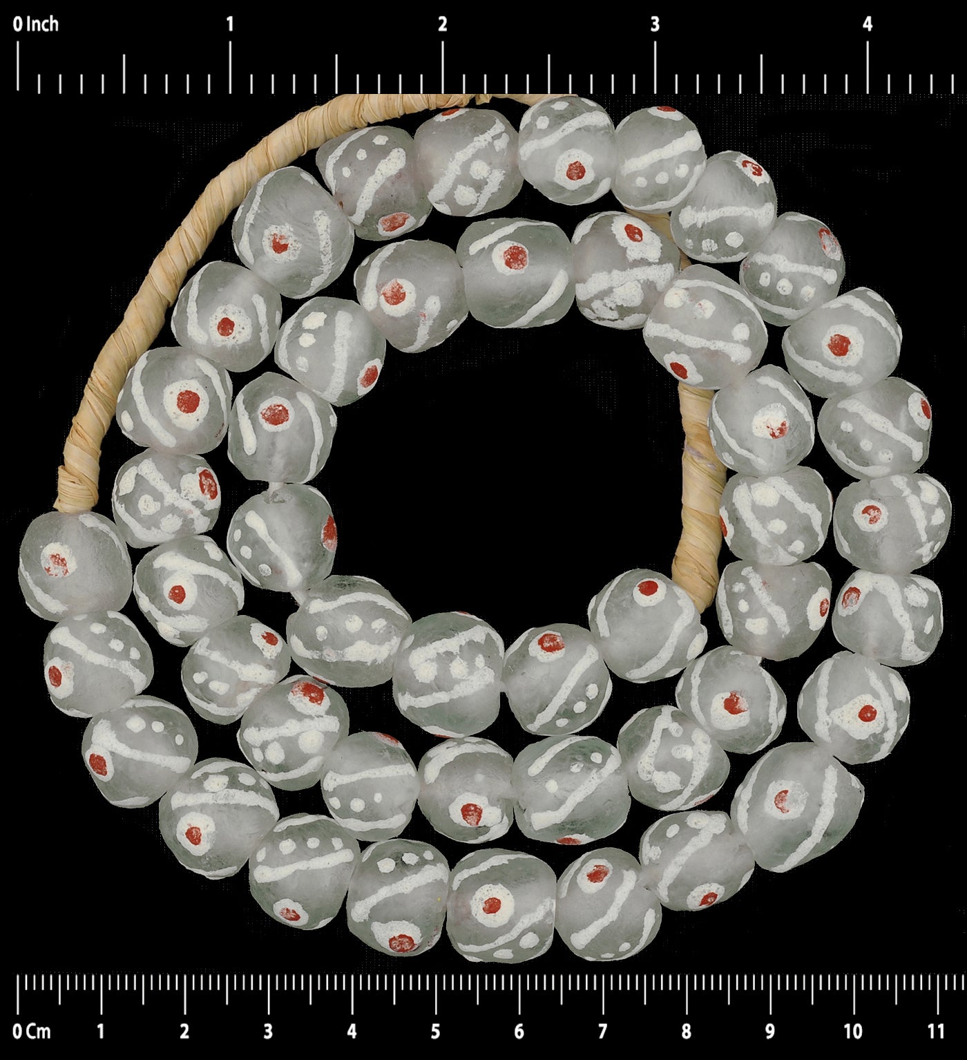 Translucent African Trade Beads - Recycled Powder Glass From Ghana - zoomed-in detail