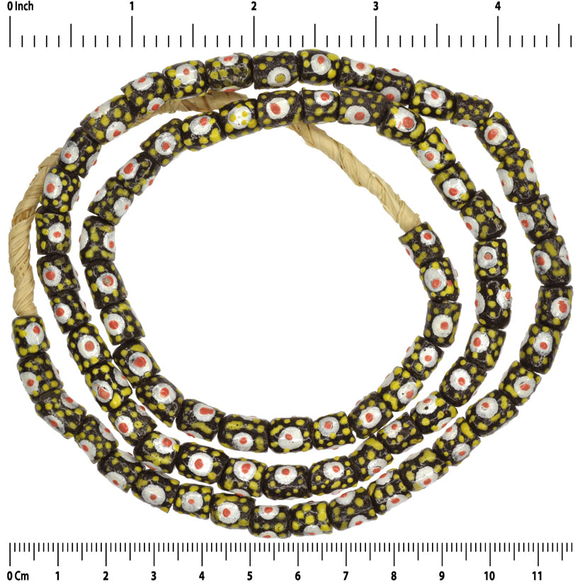 Handmade Fancy Krobo Glass Beads - African Trade, 7-8Mm - close-up