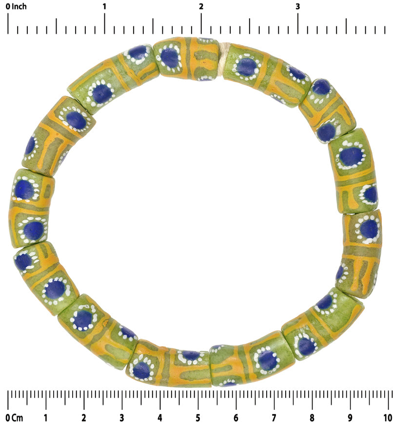Handmade African Trade Beads Krobo Recycled Powder Glass Ethnic Jewelry Bracelet - alternate view