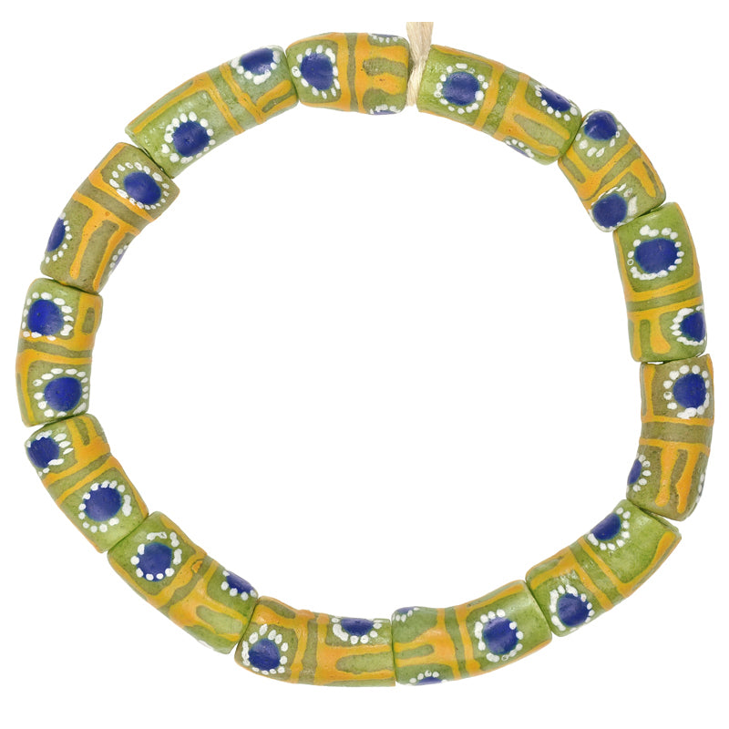 Handmade African Trade Beads Krobo Recycled Powder Glass Ethnic Jewelry Bracelet