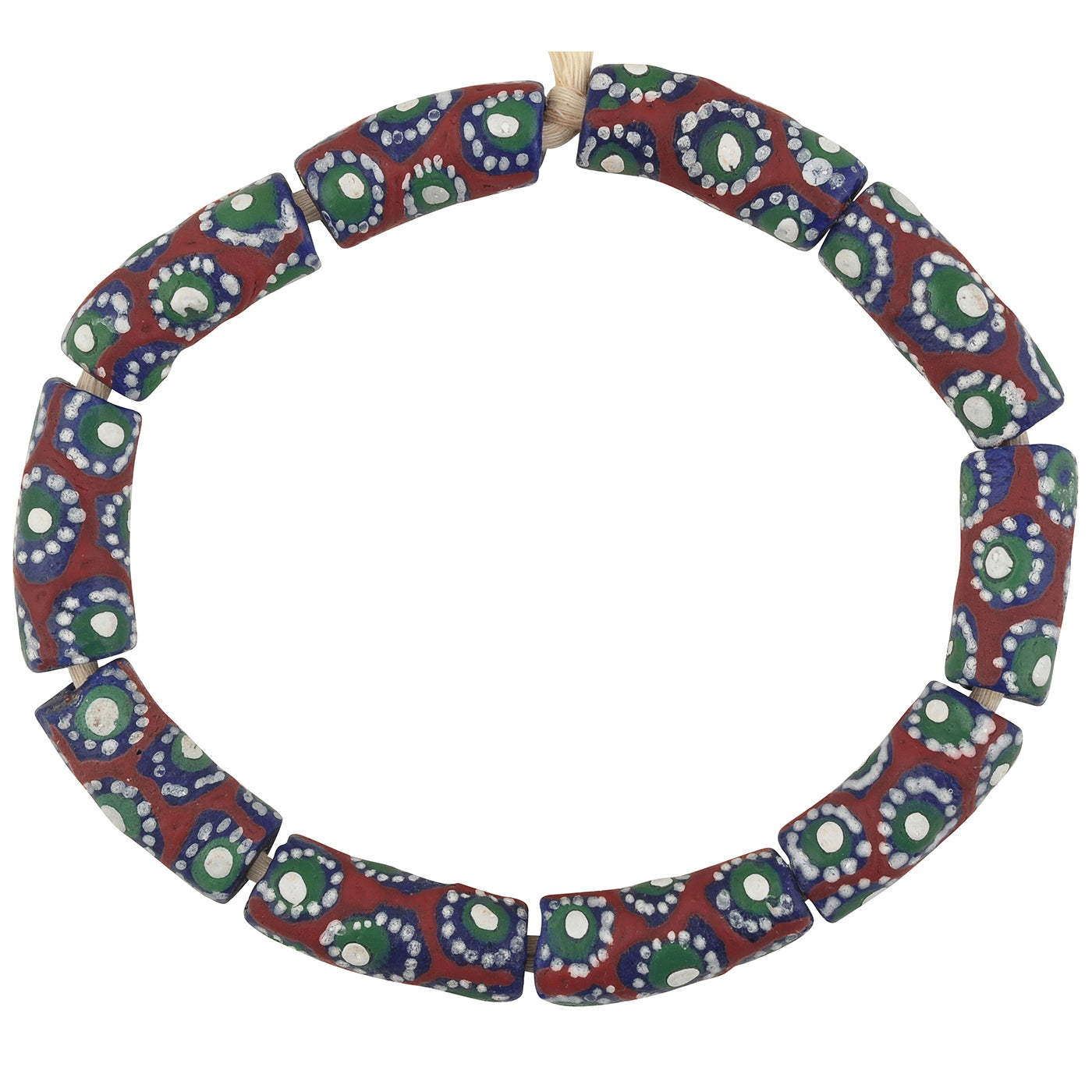 African Beads Recycled Glass Powder Ghana Tribal Jewelry Bracelet