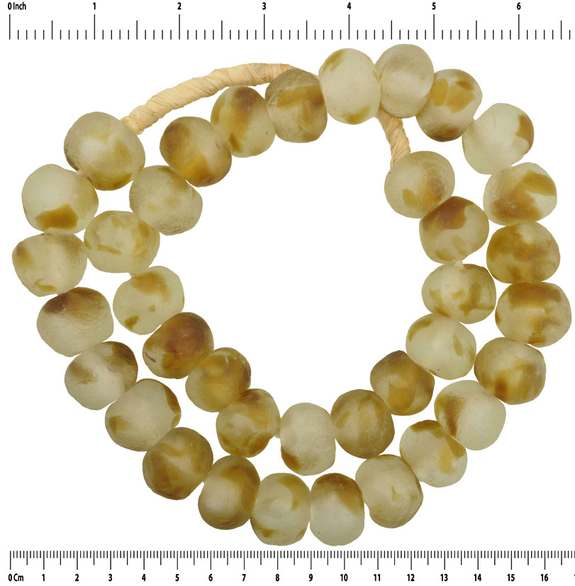 Beautiful Translucent Multicolored Krobo Glass Beads - 20-22Mm - close-up