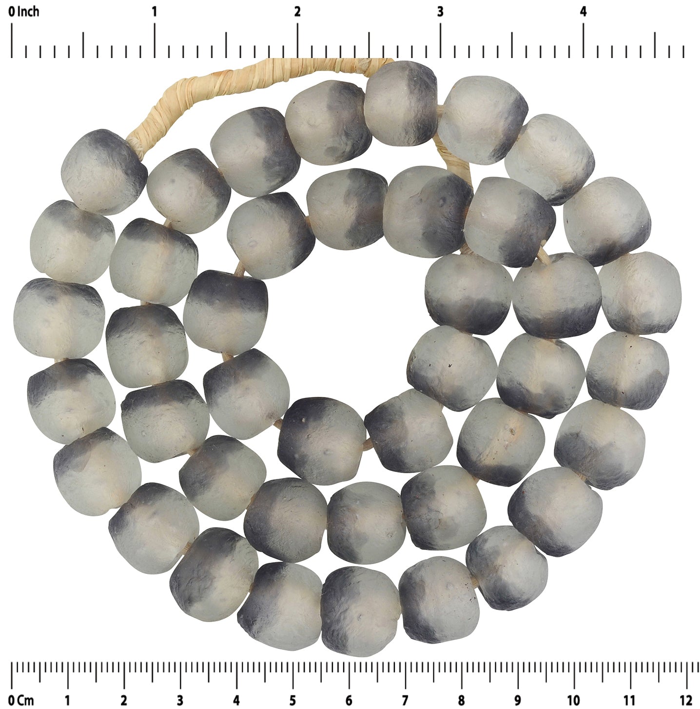 Translucent Recycled Krobo Glass Beads - African Trade Beads - zoomed-in detail