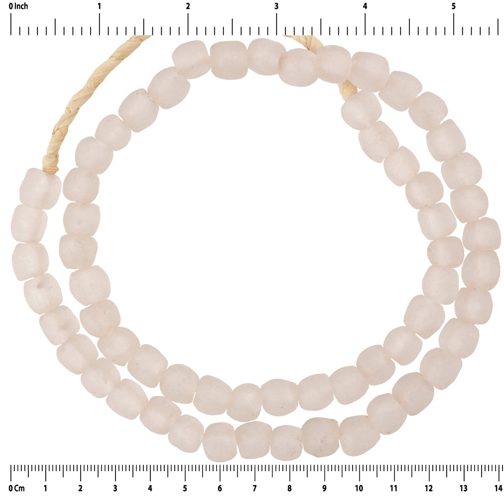 Translucent Ghana Glass Beads - Recycled African Trade Beads - close-up