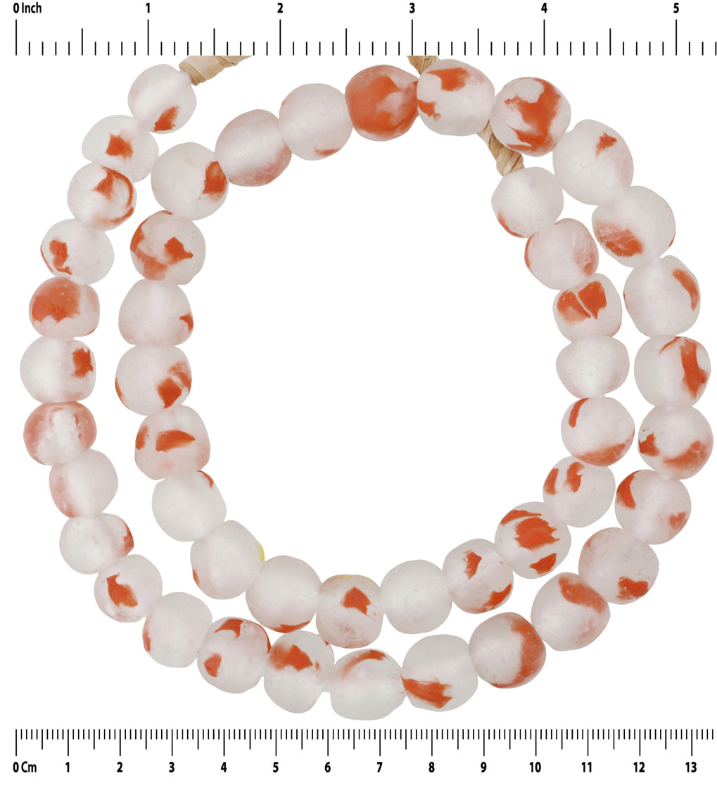 Translucent Glass Beads - Handmade African Krobo Dipo - close-up