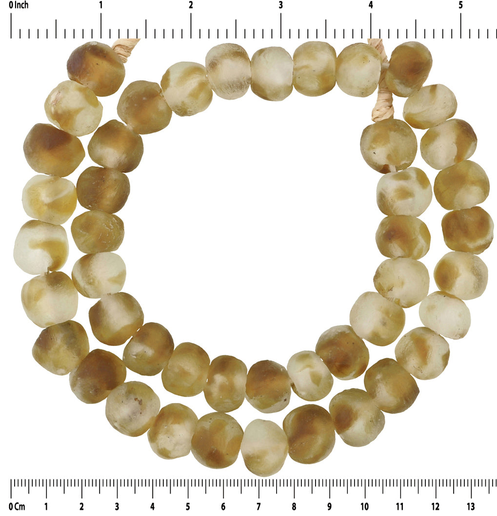 Authentic Ghana Krobo Glass Beads - Translucent, 14-15Mm - close-up