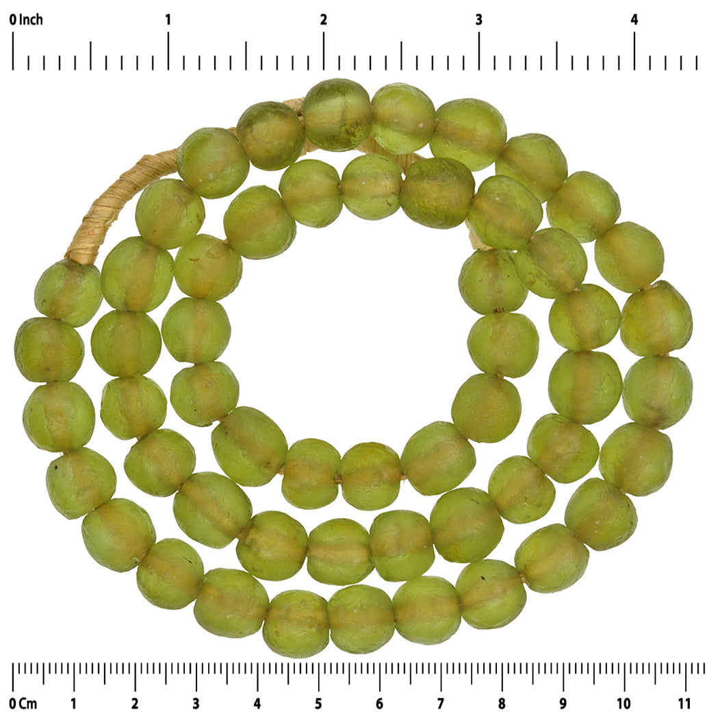 New African Trade Beads Krobo Powderglass Translucent Recycled Glass Beads Dipo - close-up