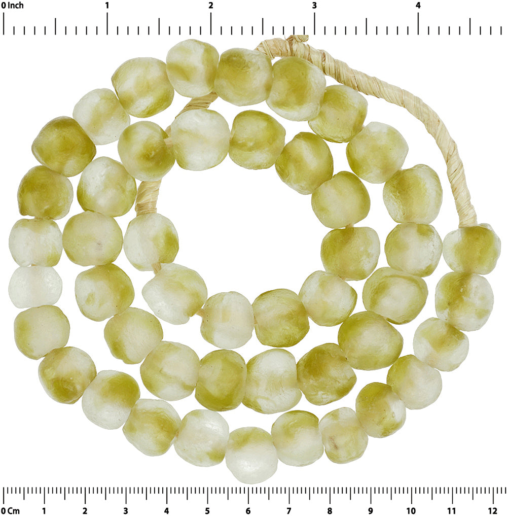 Authentic Krobo Glass Beads - Translucent Handmade In Ghana - close-up