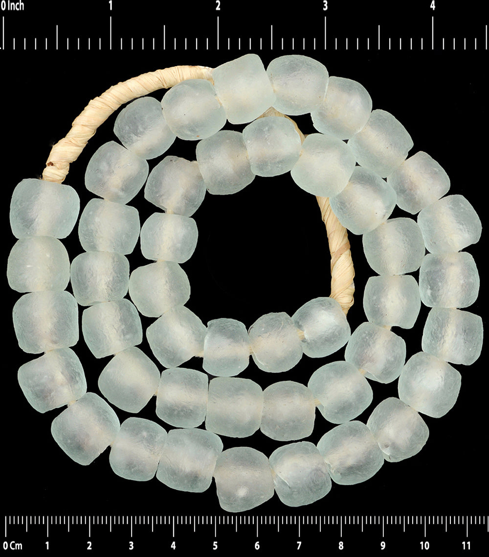 Translucent Krobo Glass Beads - 21.5" Strand, 14Mm, Recycled - close-up