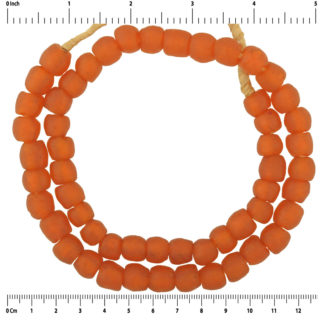 Authentic African Trade Beads - Translucent Recycled Bottle Glass - close-up