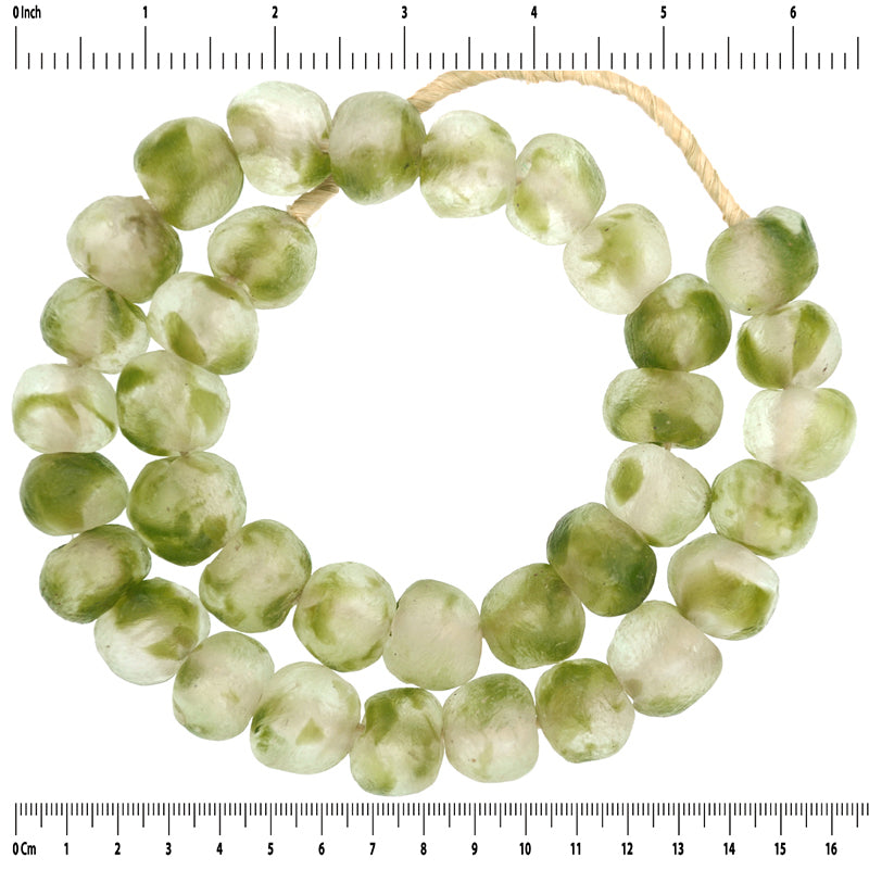 Exquisite X-Large Multicolored Translucent Krobo Glass Beads - close-up