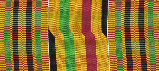 Authentic Ashanti Kente Scarf - Handwoven Ghanaian Heritage Textile - alternate view