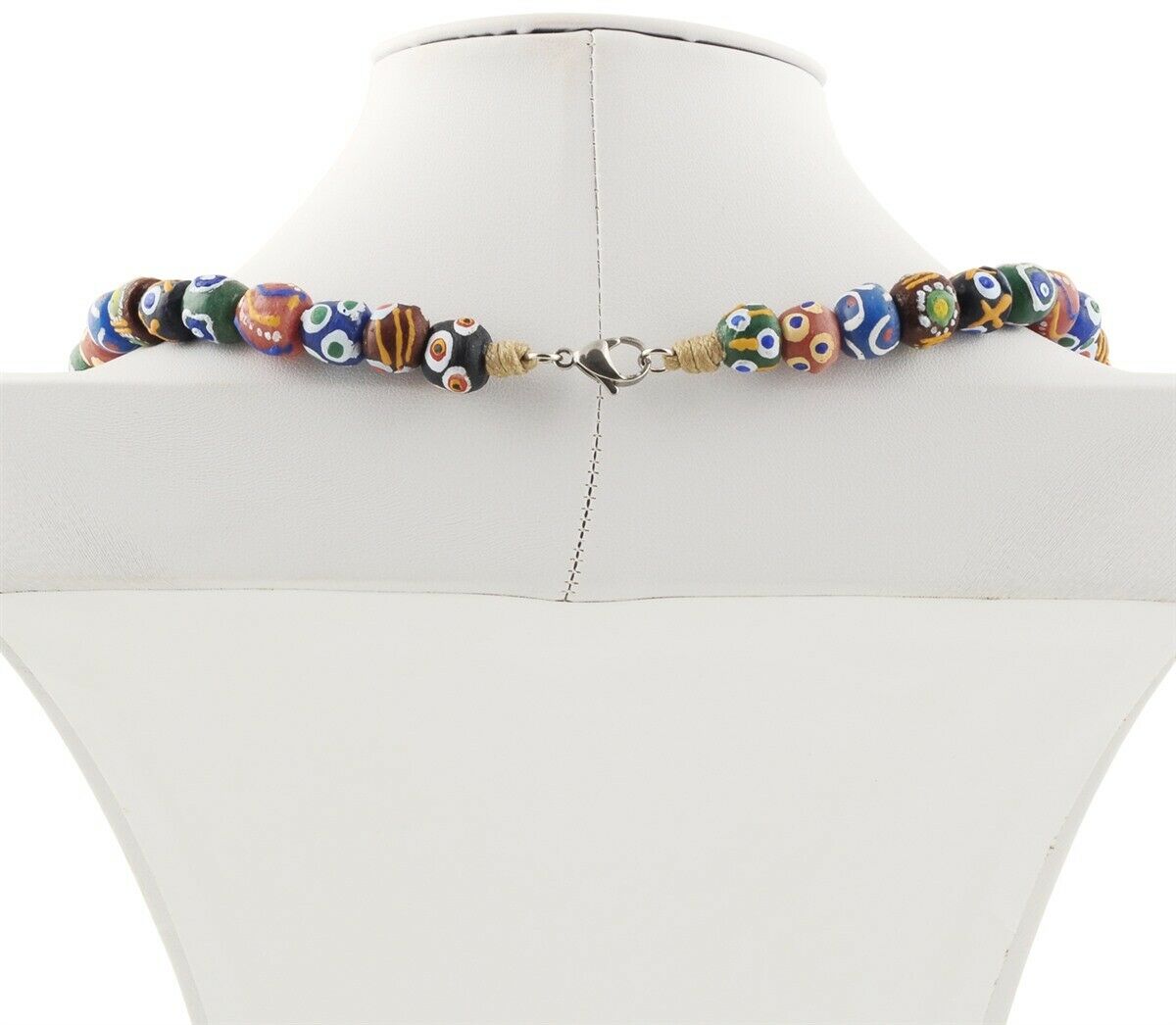 Handmade recycled glass beads necklace ready to wear jewelry Krobo Ghana Africa - Tribalgh