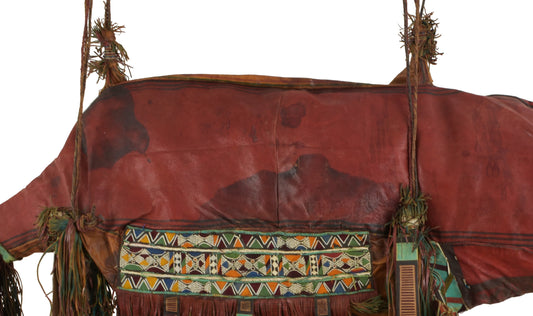 Camel Saddle Bag Old African Tuareg Leather Sahara Niger Mali Sahara Bedouin - alternate view