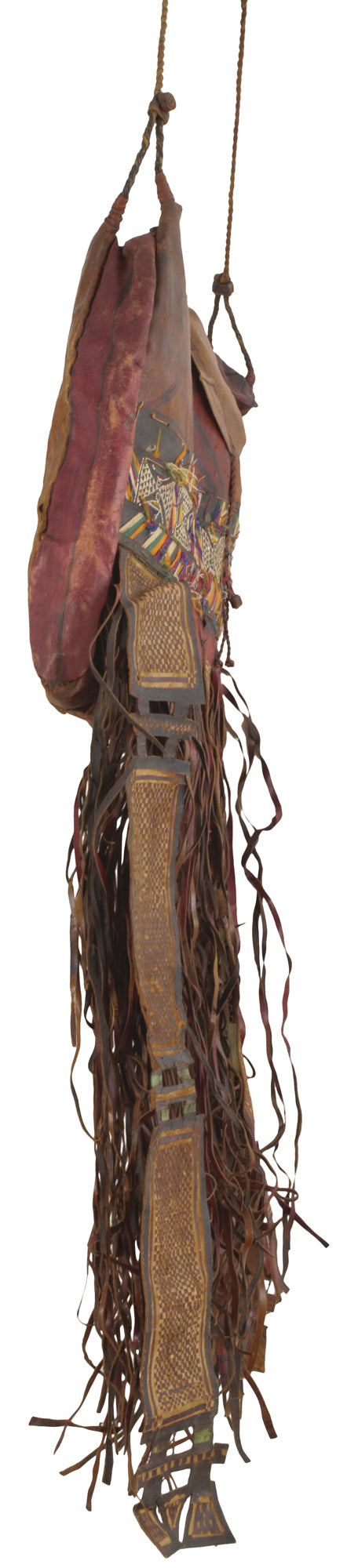 Old African Tuareg leather camel horse bag from Niger Peul Fulani Sahara art - Tribalgh