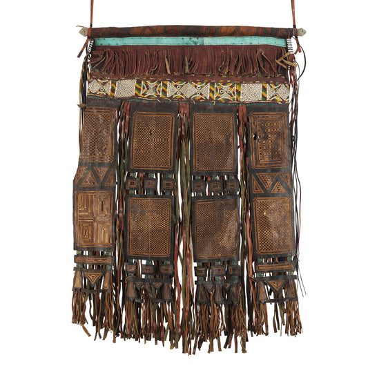 Authentic Tuareg Leather Wall Panel – Sahara Nomad Ethnic Decor