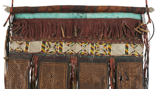 Authentic Tuareg Leather Wall Panel – Sahara Nomad Ethnic Decor