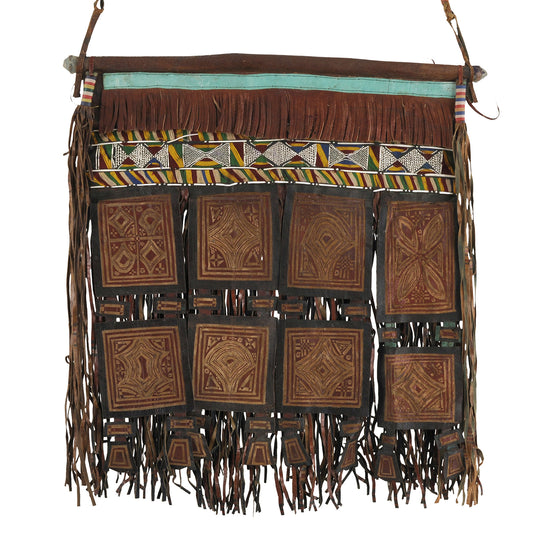 Authentic Tuareg Leather Wall Panel – Sahara Nomad Ethnic Decor