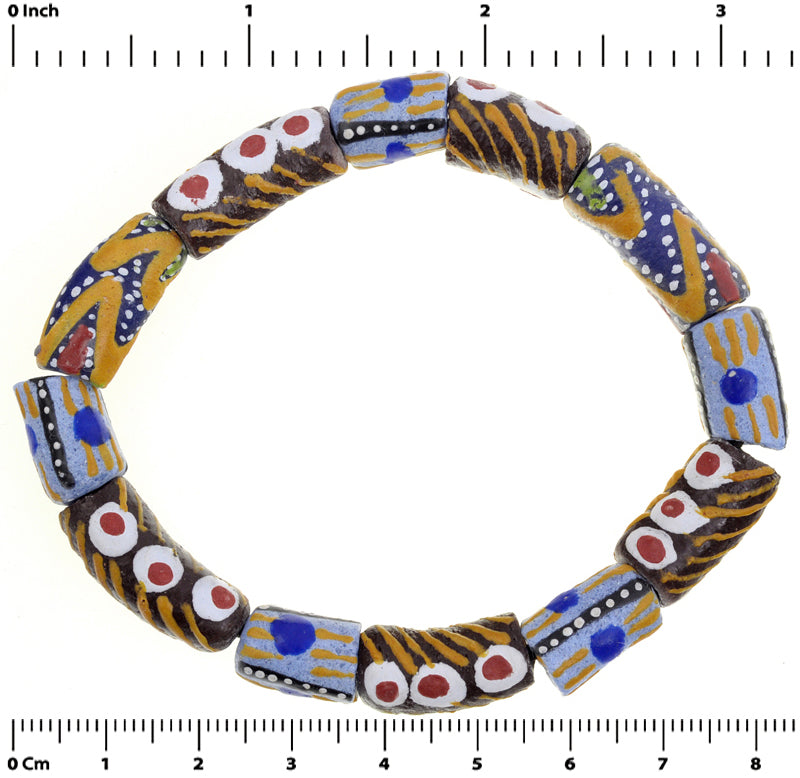 Handmade African Beaded Bracelet - Vibrant Glass Beads Jewelry - zoomed-in detail