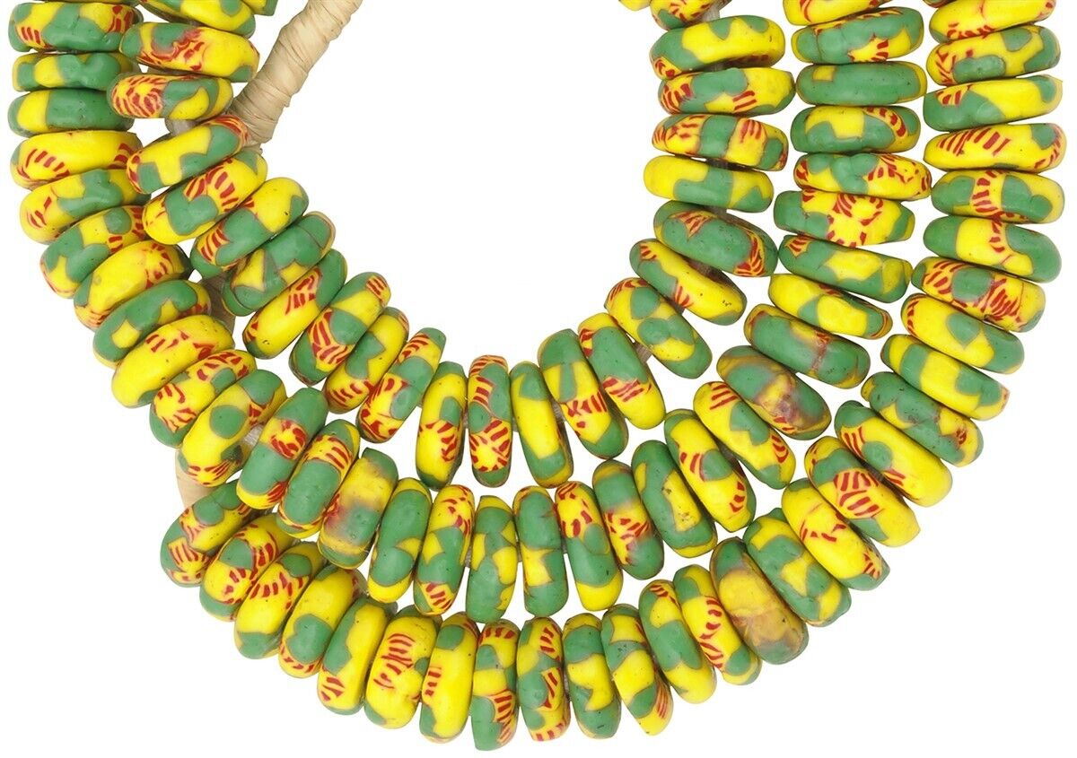 Unique African Trade Beads: Recycled Ghana Glass Spacer Beads - close-up