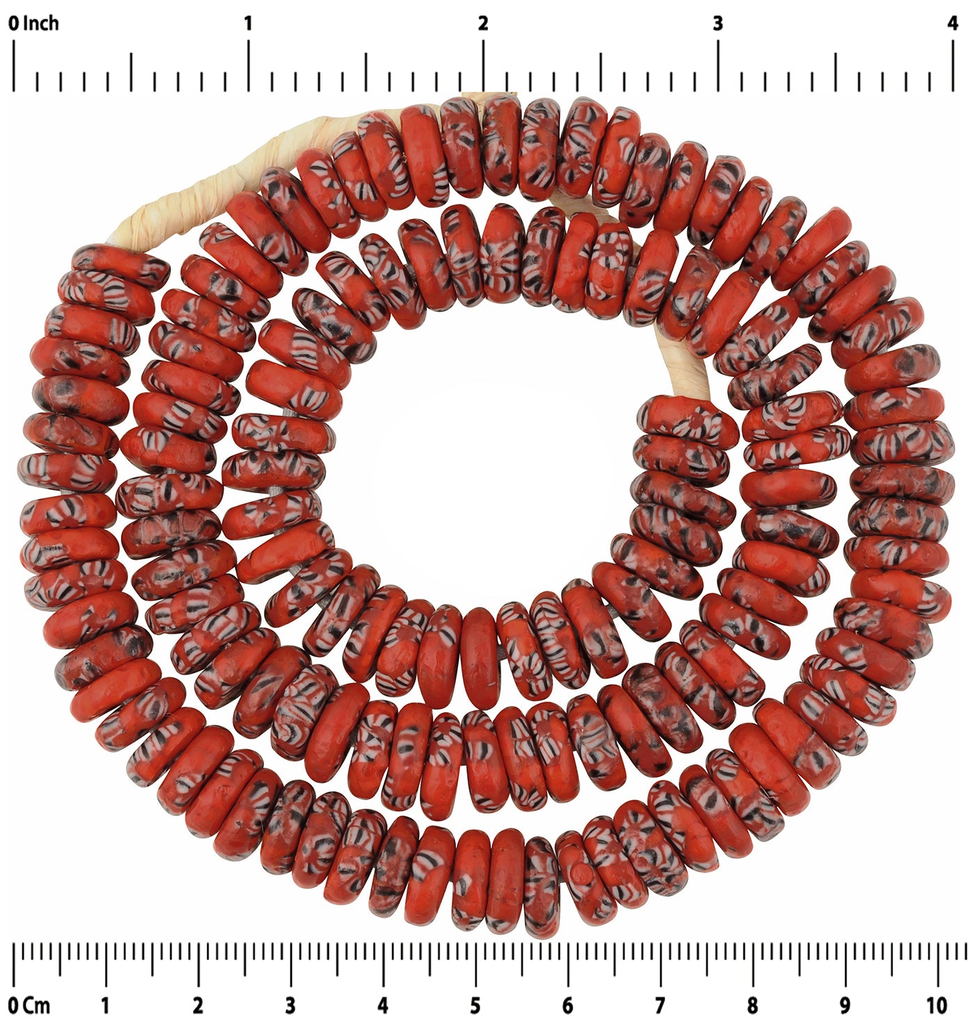 Beautiful African Trade Beads - Recycled Glass Beads From Ghana - zoomed-in detail