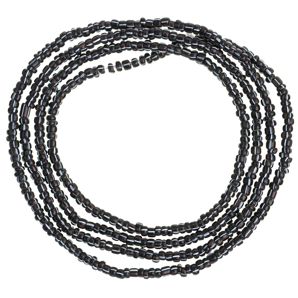 Old Tiny 2 mm Black Striped Venetian Seed Trade Beads Strand