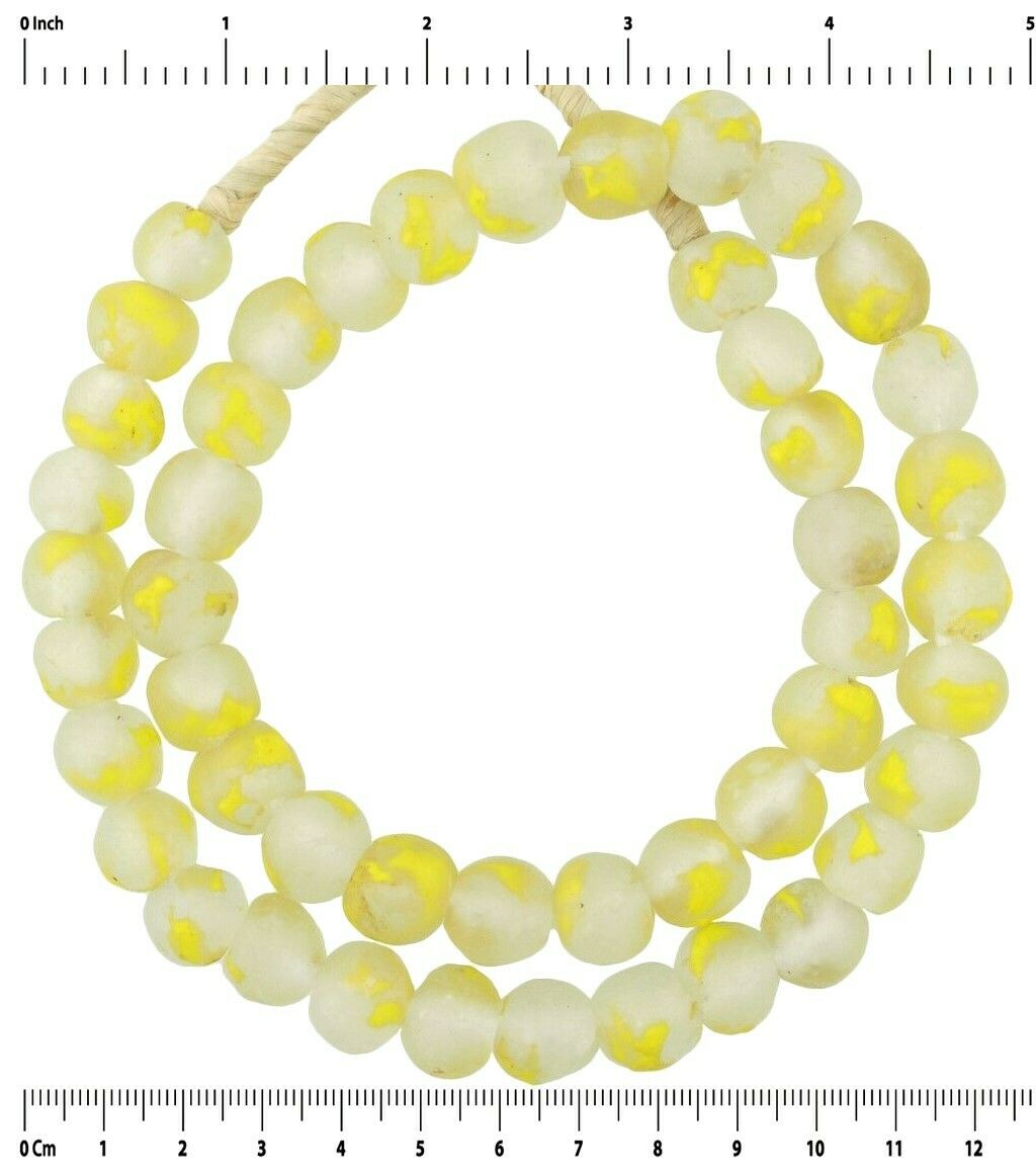 Translucent African Trade Beads - Krobo Recycled Glass Beads - close-up