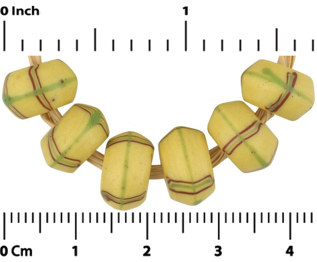 Venetian glass trade beads antique French cross Fancy bicone African trade Ghana - Tribalgh