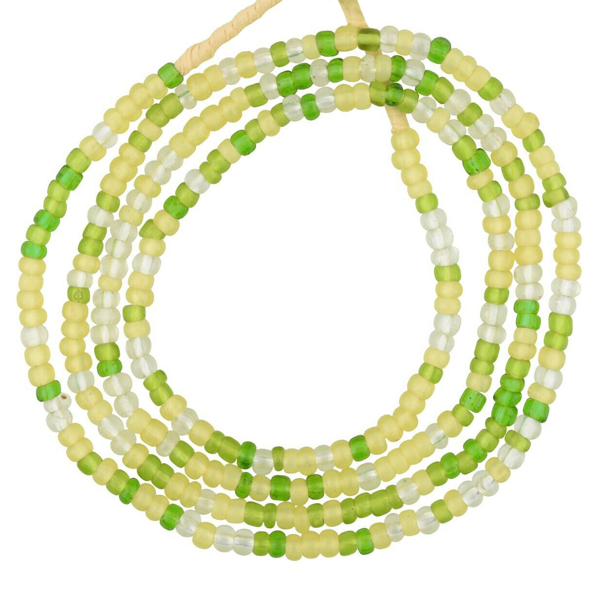 African Trade Old Tiny Venetian Glass Seed Beads Ethnic Necklace Translucent Mix