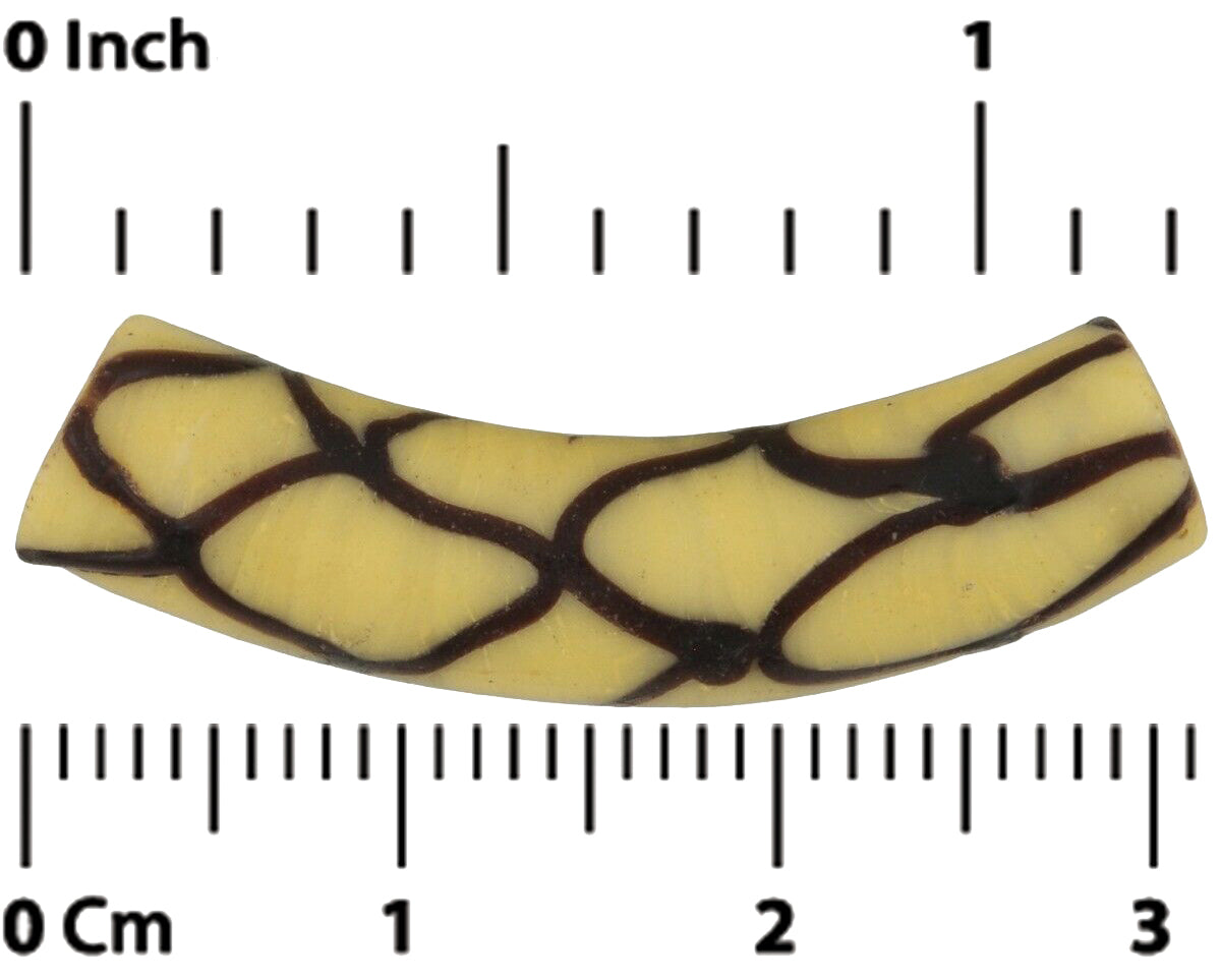 Antique Venetian Glass Bead Old African Trade Elbow Rattle Snake Fancy Lampwork - alternate view