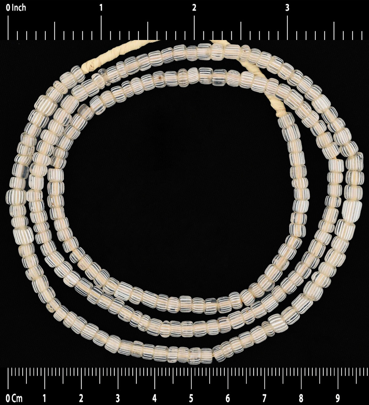 Antique Gooseberry Venetian Glass Beads Old African Trade Ghana Necklace - zoomed-in detail