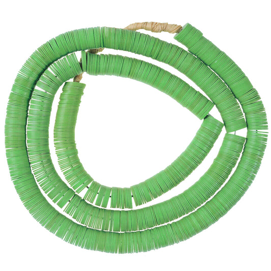 Old Green African Trade Beads, Czech Vulcanite Discs 10Mm