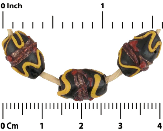 Antique Venetian Lampwork Wedding Cake Glass Trade Beads - alternate view