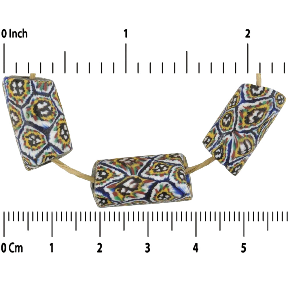 Rare African trade beads old millefiori Venetian mosaic glass matching Ghana - Tribalgh