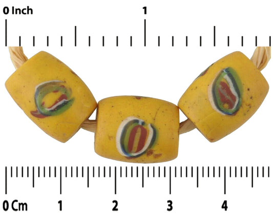 Rare Antique Eye Fancy Venetian Lampwork Glass Trade Beads - zoomed-in detail