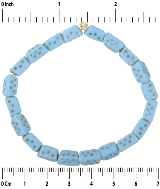 20 Old Czech Bohemian Dice Glass Trade Beads African Vintage - alternate view