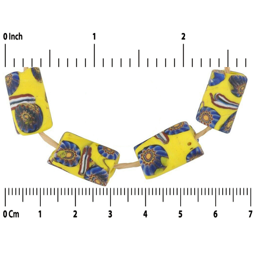 Rare African trade beads old millefiori Venetian glass beads Murano mosaic glass - Tribalgh