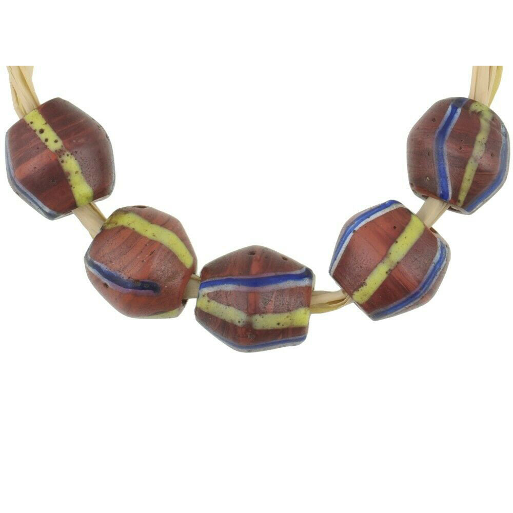 Old African Trade Beads Brick King Venetian Glass Beads Bicone Lampwork Ghana