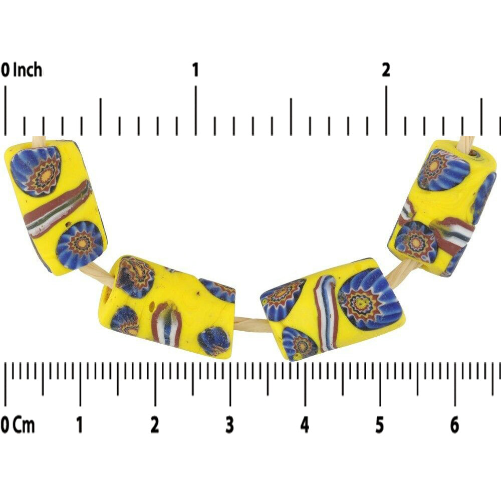 Rare Antique Venetian Millefiori Trade Beads - African Mosaic Glass - close-up