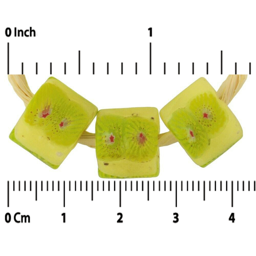 Rare Antique Venetian Millefiori Trade Beads - African Mosaic Glass - close-up