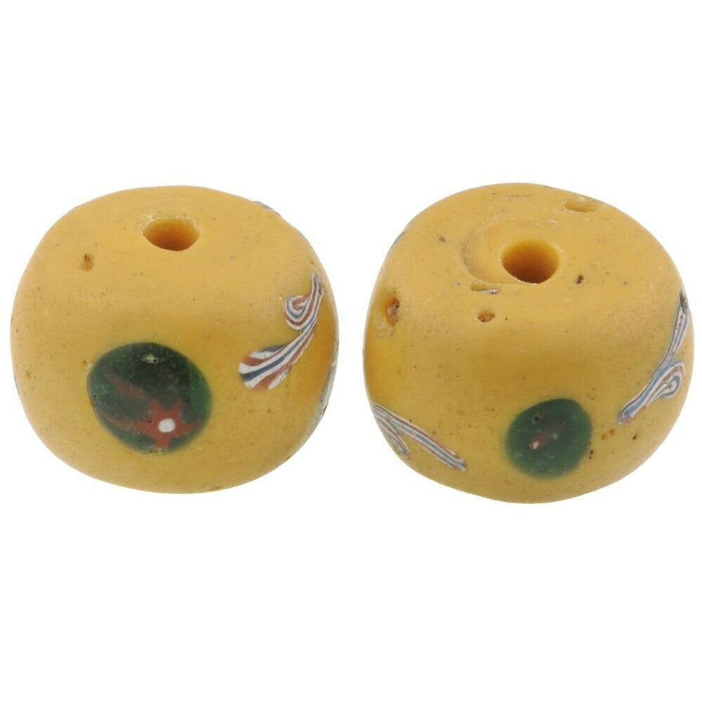 Rare African Trade Beads Fancy Old Venetian Glass Beads Murrine Wound Lampwork