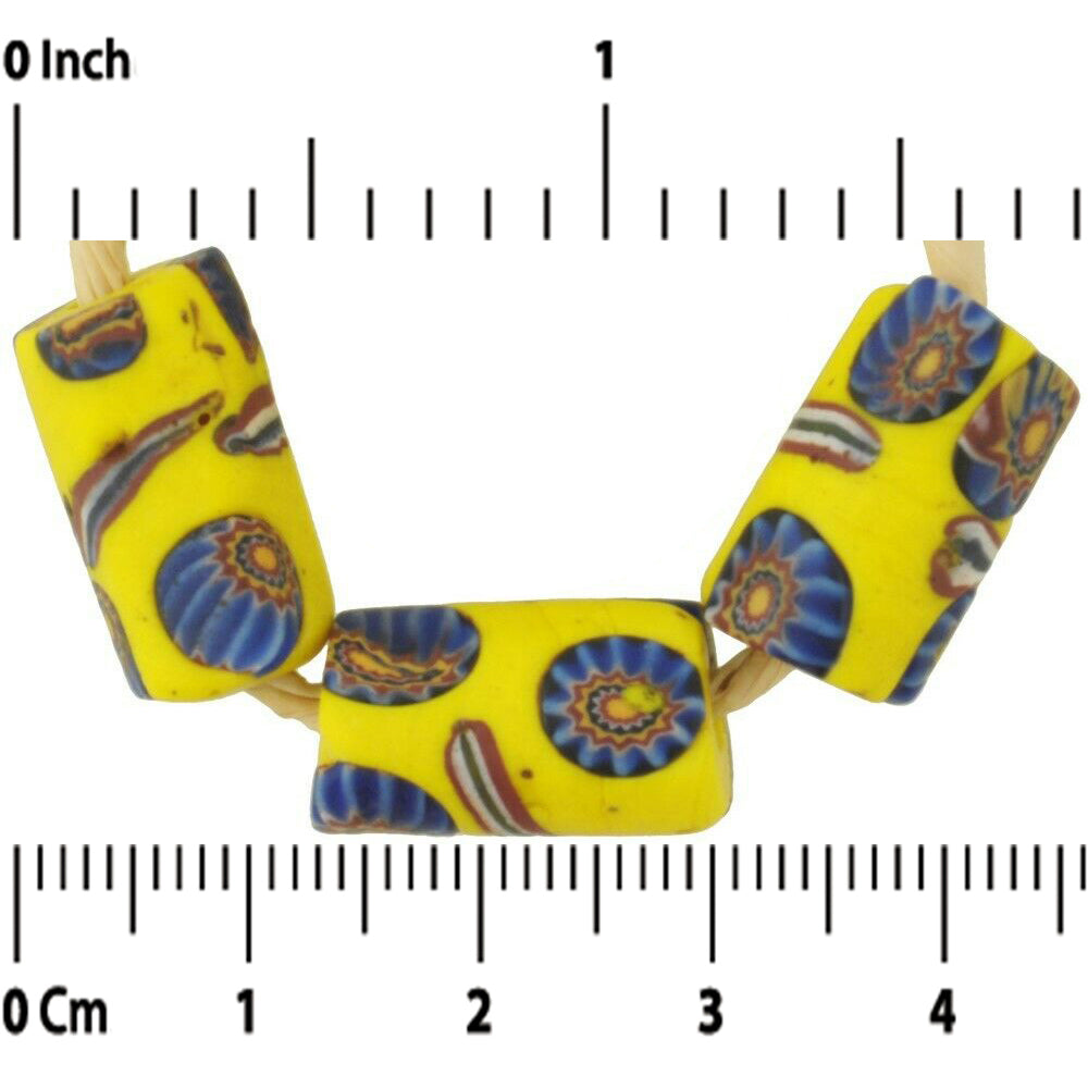 Rare African trade beads old millefiori Venetian glass beads Murano mosaic Ghana - Tribalgh