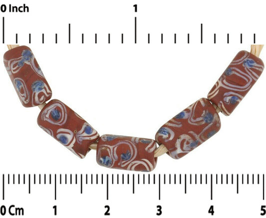 Antique Rectangular "Eye" Venetian Lampwork Beads - African Trade - alternate view