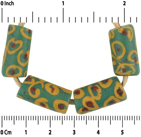 Antique Green Eye Fancy Venetian Lampwork Beads, 20-21Mm - alternate view