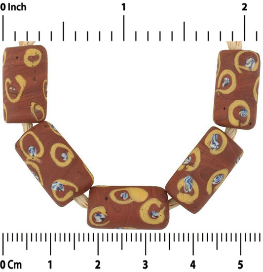 Antique Venetian Brick Eye Fancy Glass Trade Beads - Rare Find - alternate view